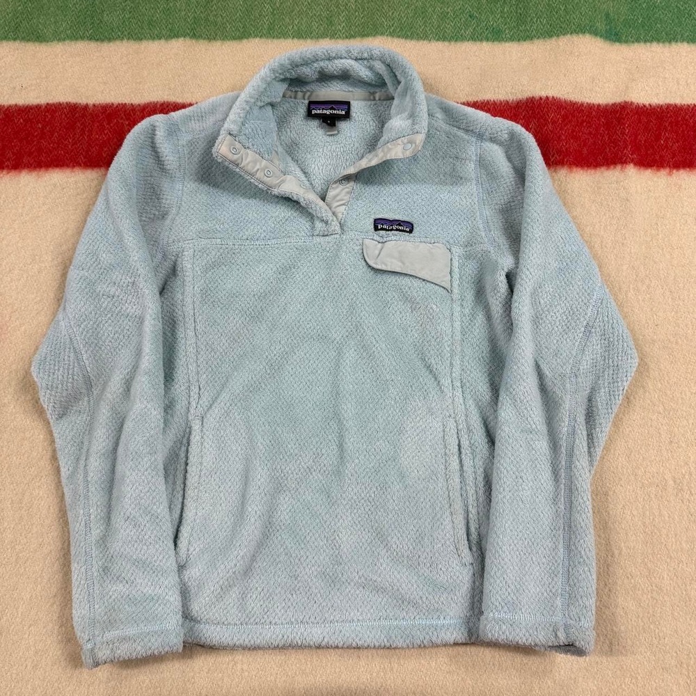 Patagonia Womens Re-Tool Snap-T Fleece Pullover Jacket Blue Small S